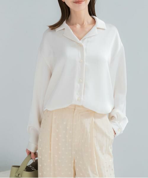 URBAN RESEARCH ROSSO / アーバンリサーチ ロッソ シャツ・ブラウス | オープンカラーヴィンテージシルキーサテンブラウス | 詳細5