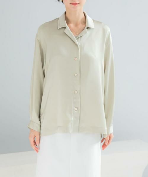 URBAN RESEARCH ROSSO / アーバンリサーチ ロッソ シャツ・ブラウス | オープンカラーヴィンテージシルキーサテンブラウス | 詳細13