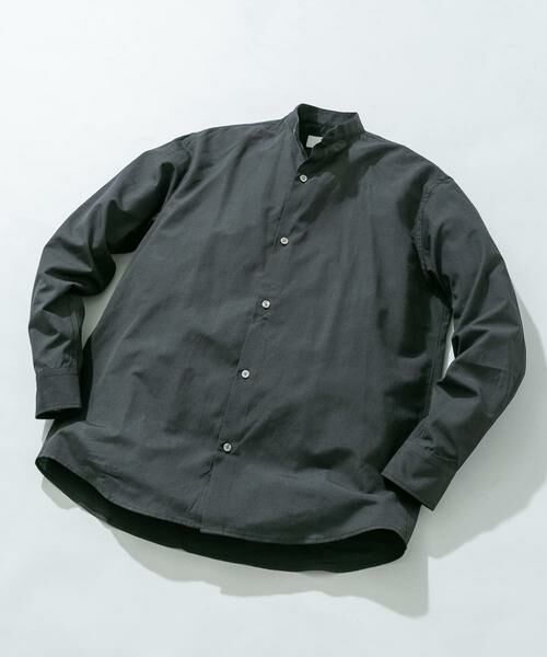 URBAN RESEARCH ROSSO / アーバンリサーチ ロッソ シャツ・ブラウス | 『WEB限定』『XLサイズあり』アーバンリラックスリネンバンドシャツ（ブラック）