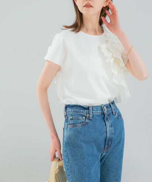 URBAN RESEARCH ROSSO / アーバンリサーチ ロッソ Tシャツ | フリルドッキングTEEブラウス | 詳細1