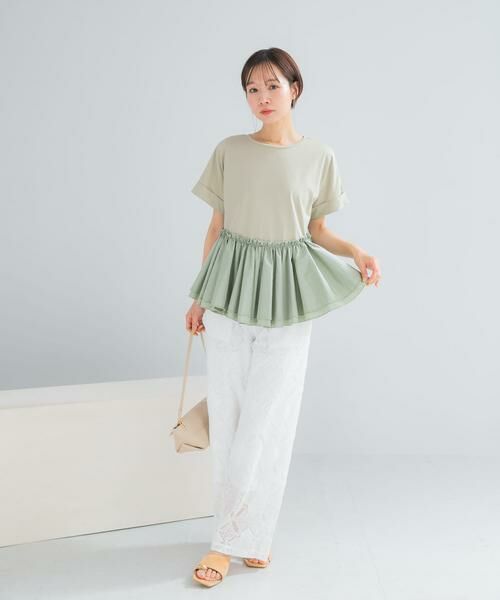 URBAN RESEARCH ROSSO / アーバンリサーチ ロッソ Tシャツ | タフタドッキングティアードTEEブラウス | 詳細1