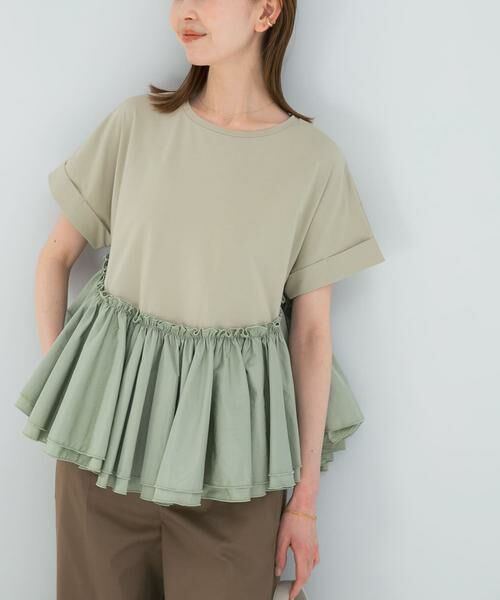 URBAN RESEARCH ROSSO / アーバンリサーチ ロッソ Tシャツ | タフタドッキングティアードTEEブラウス | 詳細2