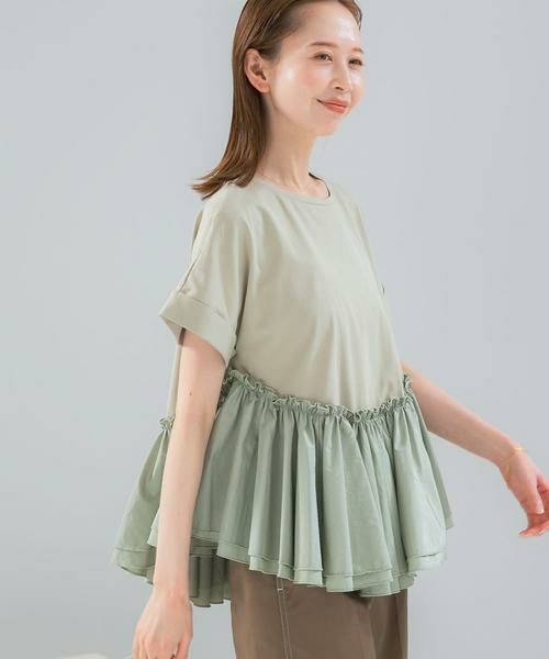 URBAN RESEARCH ROSSO / アーバンリサーチ ロッソ Tシャツ | タフタドッキングティアードTEEブラウス | 詳細3