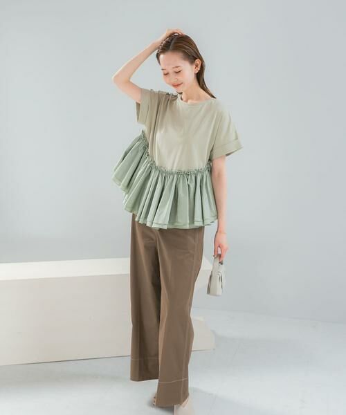 URBAN RESEARCH ROSSO / アーバンリサーチ ロッソ Tシャツ | タフタドッキングティアードTEEブラウス | 詳細5