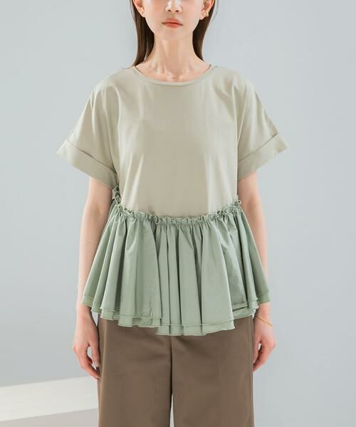 URBAN RESEARCH ROSSO / アーバンリサーチ ロッソ Tシャツ | タフタドッキングティアードTEEブラウス | 詳細7