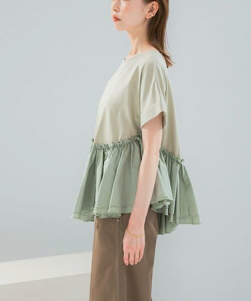 URBAN RESEARCH ROSSO / アーバンリサーチ ロッソ Tシャツ | タフタドッキングティアードTEEブラウス | 詳細8