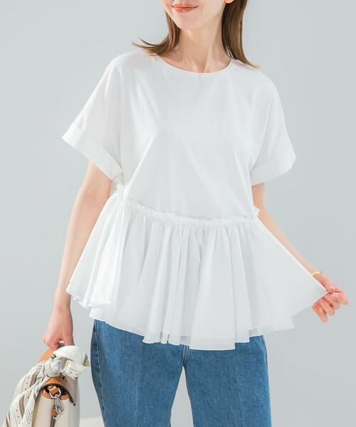 URBAN RESEARCH ROSSO / アーバンリサーチ ロッソ Tシャツ | タフタドッキングティアードTEEブラウス | 詳細17