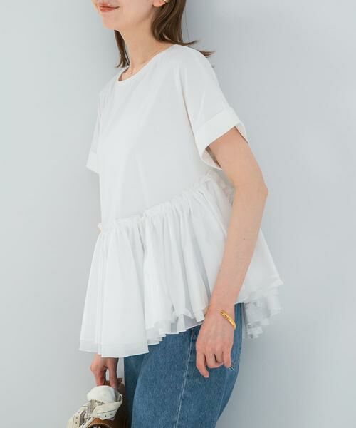 URBAN RESEARCH ROSSO / アーバンリサーチ ロッソ Tシャツ | タフタドッキングティアードTEEブラウス | 詳細18