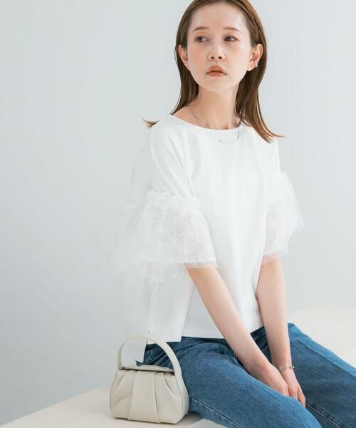 URBAN RESEARCH ROSSO / アーバンリサーチ ロッソ Tシャツ | チュールドッキングTEEブラウス | 詳細3