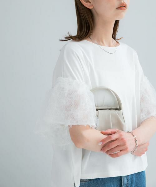 URBAN RESEARCH ROSSO / アーバンリサーチ ロッソ Tシャツ | チュールドッキングTEEブラウス | 詳細4