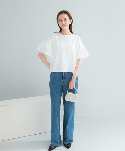 URBAN RESEARCH ROSSO / アーバンリサーチ ロッソ Tシャツ | チュールドッキングTEEブラウス | 詳細7