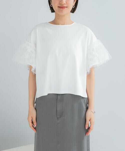 URBAN RESEARCH ROSSO / アーバンリサーチ ロッソ Tシャツ | チュールドッキングTEEブラウス | 詳細8