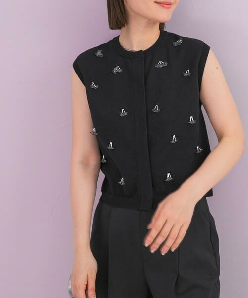 URBAN RESEARCH ROSSO / アーバンリサーチ ロッソ ニット・セーター | 『一部WEB限定カラー』フラワーモチーフニットベスト（ブラック系その他）