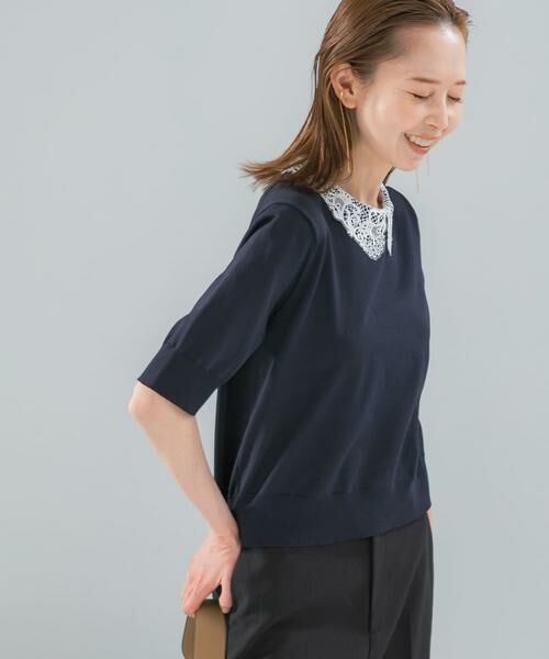 URBAN RESEARCH ROSSO / アーバンリサーチ ロッソ ニット・セーター | 『WEB限定』2WAYレースカラーニット | 詳細11