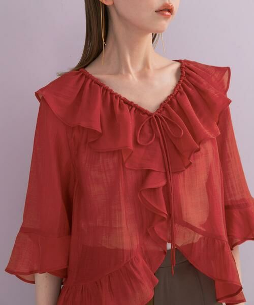 URBAN RESEARCH ROSSO / アーバンリサーチ ロッソ シャツ・ブラウス | シアーフリルブラウス | 詳細1