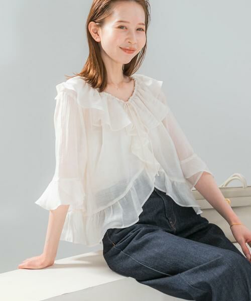 URBAN RESEARCH ROSSO / アーバンリサーチ ロッソ シャツ・ブラウス | シアーフリルブラウス | 詳細17