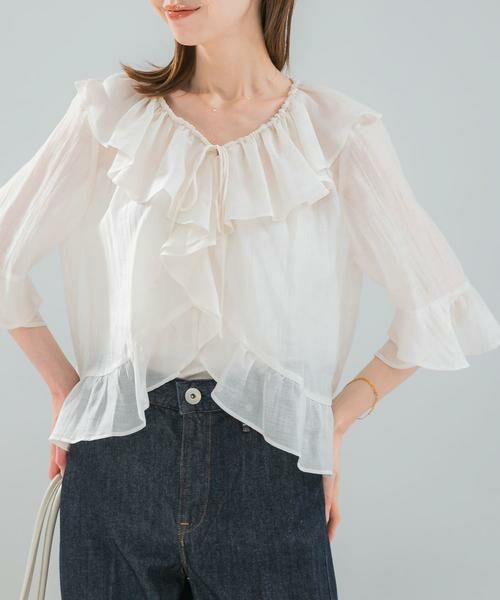 URBAN RESEARCH ROSSO / アーバンリサーチ ロッソ シャツ・ブラウス | シアーフリルブラウス | 詳細18