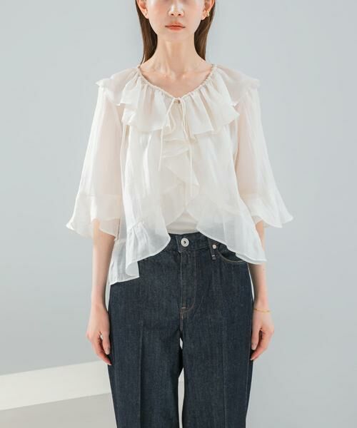 URBAN RESEARCH ROSSO / アーバンリサーチ ロッソ シャツ・ブラウス | シアーフリルブラウス | 詳細24