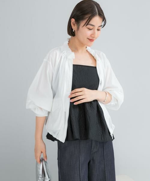 URBAN RESEARCH ROSSO / アーバンリサーチ ロッソ シャツ・ブラウス | フロントジップフリルブラウス（ホワイト）