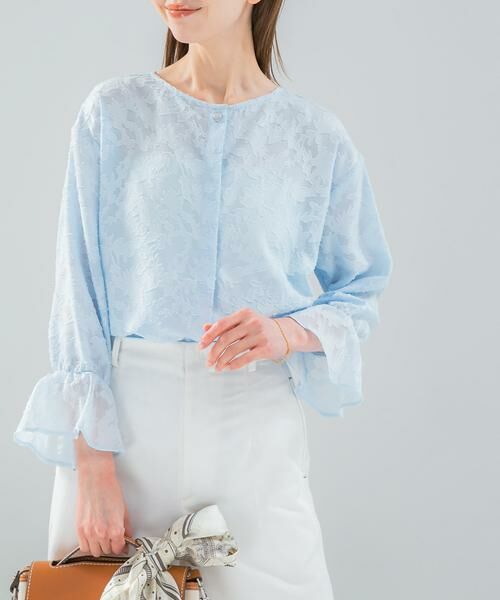 URBAN RESEARCH ROSSO / アーバンリサーチ ロッソ シャツ・ブラウス | 『WEB限定』ジャガードブラウス（ブルー系その他）