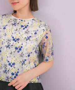 URBAN RESEARCH ROSSO / アーバンリサーチ ロッソ シャツ・ブラウス | フラワー刺繍セミシアーブラウス