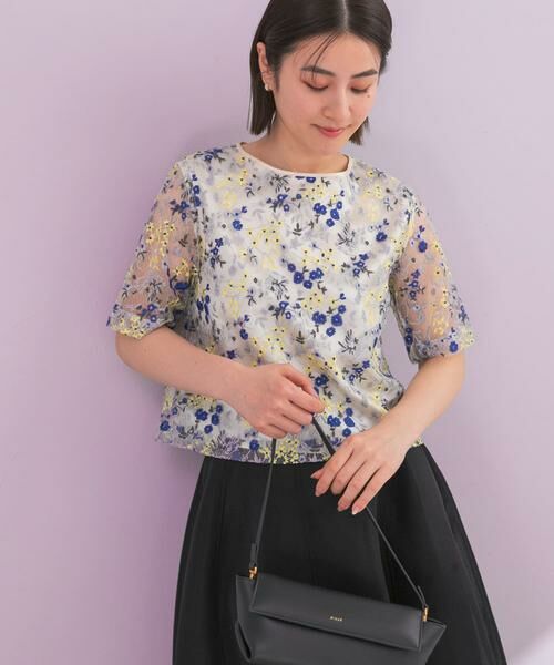 URBAN RESEARCH ROSSO / アーバンリサーチ ロッソ シャツ・ブラウス | フラワー刺繍セミシアーブラウス | 詳細1