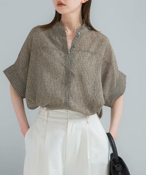 URBAN RESEARCH ROSSO / アーバンリサーチ ロッソ シャツ・ブラウス | ウォッシャブルドットフリルネックブラウス | 詳細1