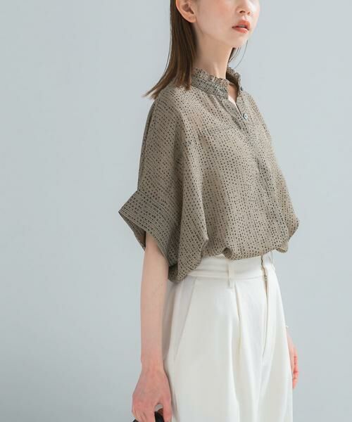 URBAN RESEARCH ROSSO / アーバンリサーチ ロッソ シャツ・ブラウス | ウォッシャブルドットフリルネックブラウス | 詳細2