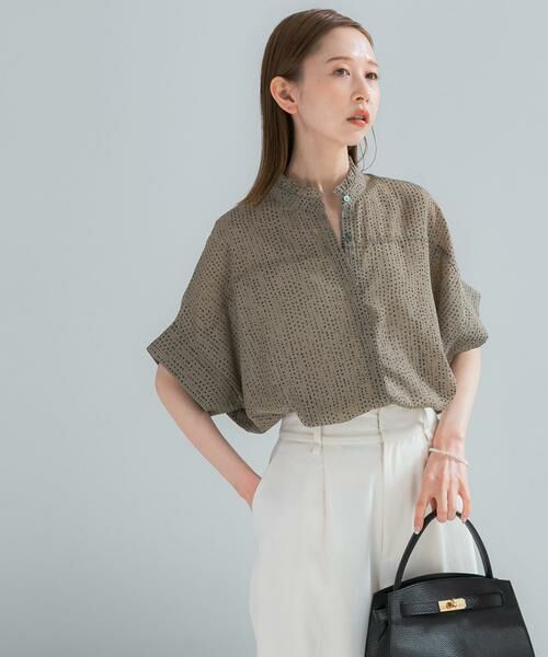 URBAN RESEARCH ROSSO / アーバンリサーチ ロッソ シャツ・ブラウス | ウォッシャブルドットフリルネックブラウス | 詳細3