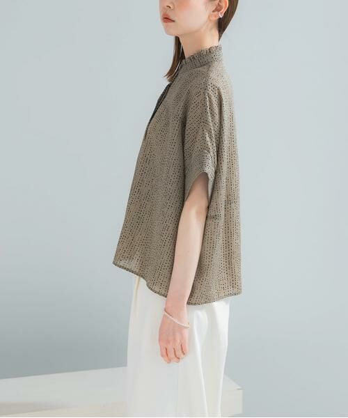 URBAN RESEARCH ROSSO / アーバンリサーチ ロッソ シャツ・ブラウス | ウォッシャブルドットフリルネックブラウス | 詳細6