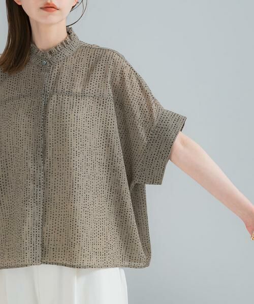 URBAN RESEARCH ROSSO / アーバンリサーチ ロッソ シャツ・ブラウス | ウォッシャブルドットフリルネックブラウス | 詳細8
