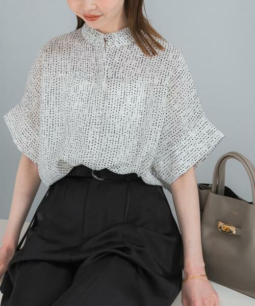 URBAN RESEARCH ROSSO / アーバンリサーチ ロッソ シャツ・ブラウス | ウォッシャブルドットフリルネックブラウス | 詳細15