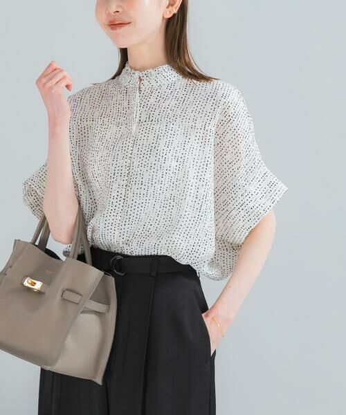URBAN RESEARCH ROSSO / アーバンリサーチ ロッソ シャツ・ブラウス | ウォッシャブルドットフリルネックブラウス | 詳細16