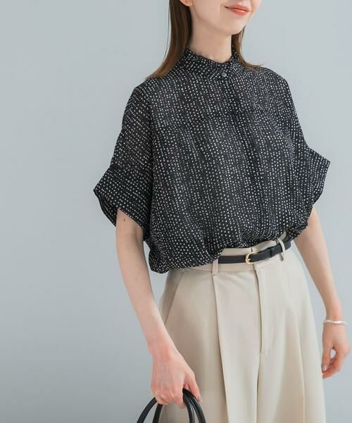 URBAN RESEARCH ROSSO / アーバンリサーチ ロッソ シャツ・ブラウス | ウォッシャブルドットフリルネックブラウス | 詳細21