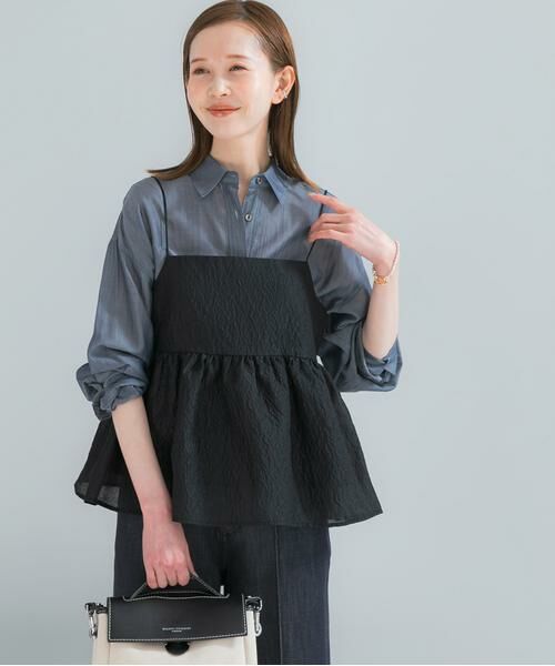 URBAN RESEARCH ROSSO / アーバンリサーチ ロッソ その他トップス | シアージャガードレイヤードキャミソール（ブラック）