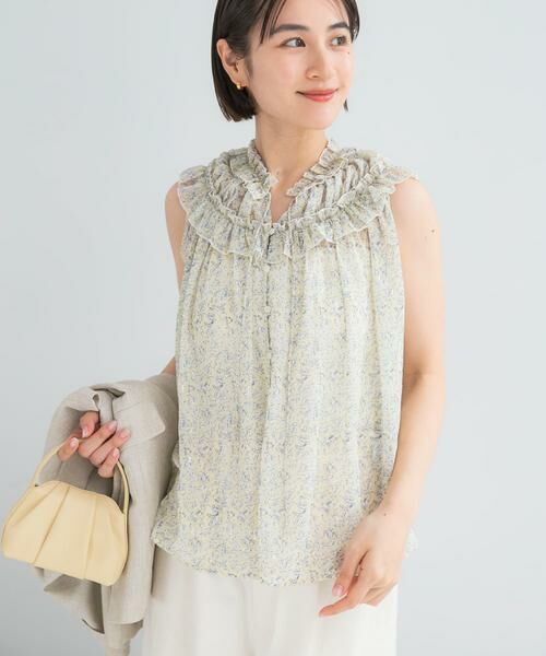 URBAN RESEARCH ROSSO / アーバンリサーチ ロッソ シャツ・ブラウス | 『WEB限定』フラワープリントフリルブラウス | 詳細4