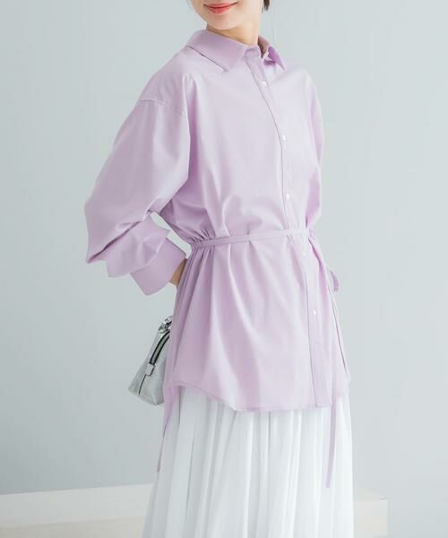 URBAN RESEARCH ROSSO / アーバンリサーチ ロッソ シャツ・ブラウス | シルク混デザインカラーシャツ（パープル系その他）