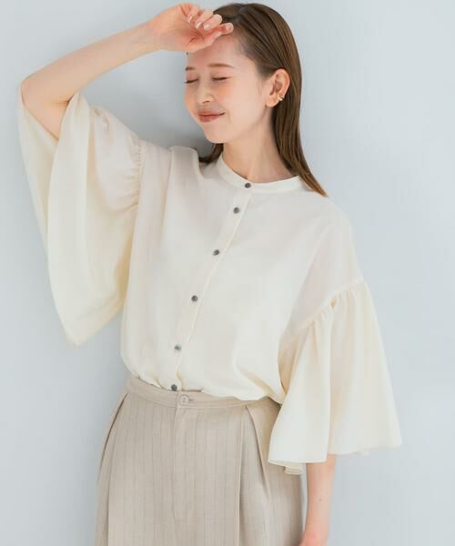 URBAN RESEARCH ROSSO / アーバンリサーチ ロッソ シャツ・ブラウス | UVカットウォッシャブルリネン混ブラウス（オフホワイト）