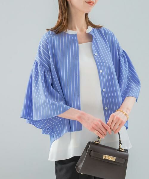 URBAN RESEARCH ROSSO / アーバンリサーチ ロッソ シャツ・ブラウス | ウォッシャブルストライプブラウス | 詳細1