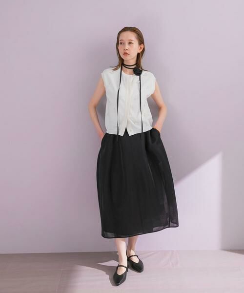 URBAN RESEARCH ROSSO / アーバンリサーチ ロッソ スカート | フラワーベルト付シアーダンボールスカート | 詳細1