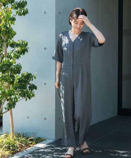 URBAN RESEARCH ROSSO / アーバンリサーチ ロッソ サロペット・オールインワン | リネンライク5分袖オールインワン | 詳細3