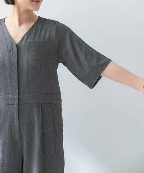 URBAN RESEARCH ROSSO / アーバンリサーチ ロッソ サロペット・オールインワン | リネンライク5分袖オールインワン | 詳細9