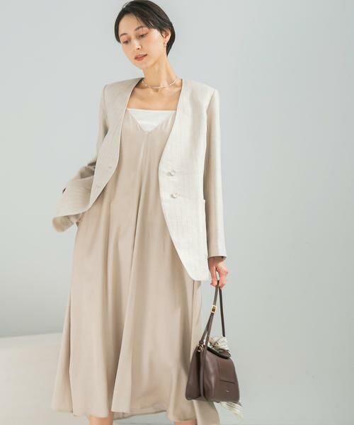 URBAN RESEARCH ROSSO / アーバンリサーチ ロッソ ワンピース | 2WAYキュプラ混キャミワンピース（ベージュ）