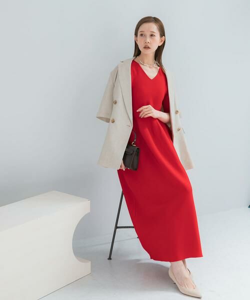 URBAN RESEARCH ROSSO / アーバンリサーチ ロッソ ワンピース | 『一部WEB限定カラー』フォルムニットVネックワンピース | 詳細1