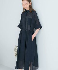 URBAN RESEARCH ROSSO / アーバンリサーチ ロッソ ワンピース | セミシアー5分袖シャツワンピース