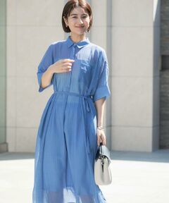 URBAN RESEARCH ROSSO / アーバンリサーチ ロッソ ワンピース | セミシアー5分袖シャツワンピース