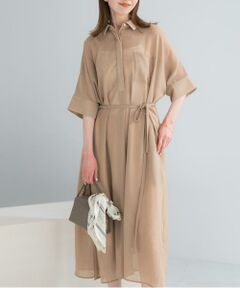 URBAN RESEARCH ROSSO / アーバンリサーチ ロッソ ワンピース | セミシアー5分袖シャツワンピース