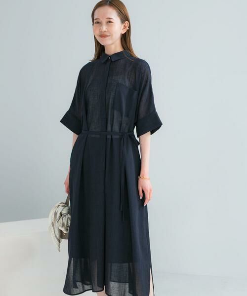 URBAN RESEARCH ROSSO / アーバンリサーチ ロッソ ワンピース | セミシアー5分袖シャツワンピース | 詳細1