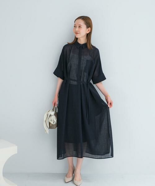 URBAN RESEARCH ROSSO / アーバンリサーチ ロッソ ワンピース | セミシアー5分袖シャツワンピース | 詳細5