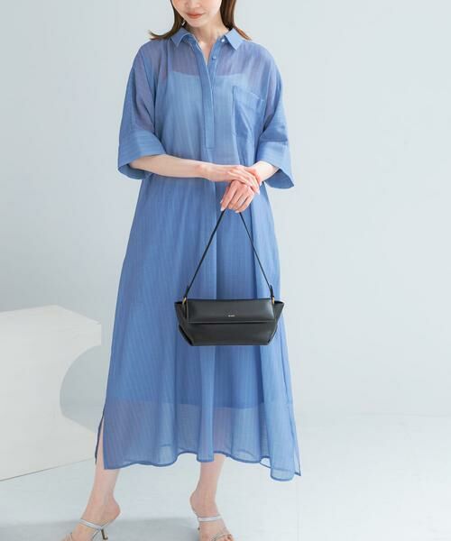 URBAN RESEARCH ROSSO / アーバンリサーチ ロッソ ワンピース | セミシアー5分袖シャツワンピース | 詳細16